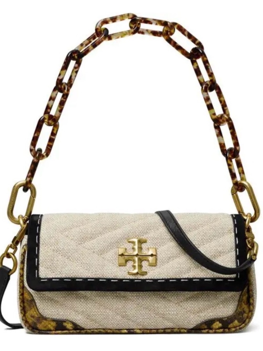 Tory Burch Keira Mixed Media Quilted Shoulder Bag